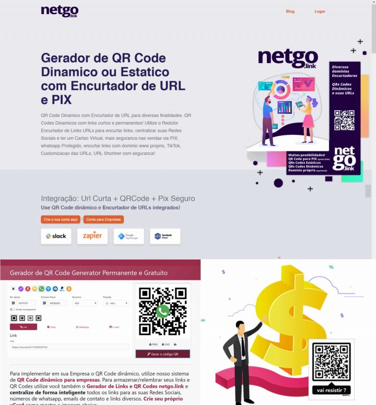 Gerador de QR Code Dinâmico ou Estático com Encurtador de URL