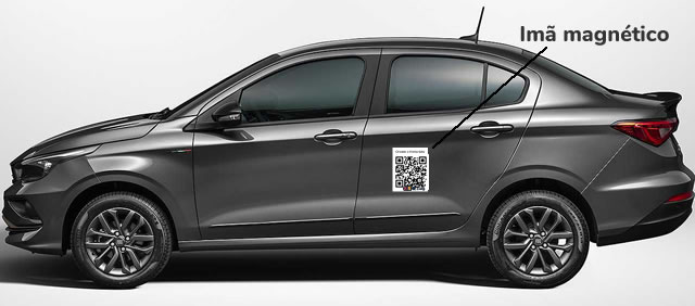 QR Code dinâmico em Imã Magnético para veículos